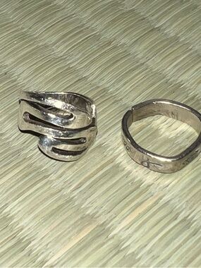 Set of Sterling Silver Openwork Ring + Band